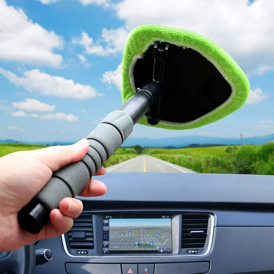 Window Scraping Mist Eliminator Microfiber Car Window Cleaner Telescopic Window Glass Cleaner Car Windshield Cleaning Brush
